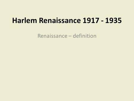 Renaissance – definition