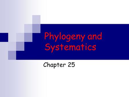 Phylogeny and Systematics