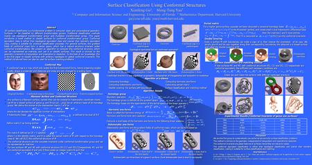 Surface Classification Using Conformal Structures Xianfeng Gu 1, Shing-Tung Yau 2 1. Computer and Information Science and Engineering, University of Florida.