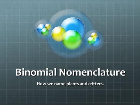 Binomial Nomenclature