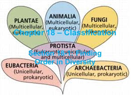 Chapter 18 – Classification