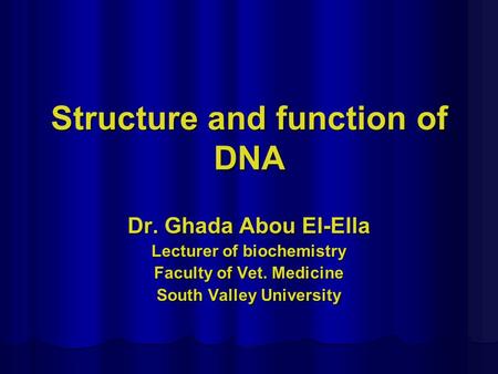 Structure and function of DNA