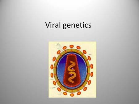 Viral genetics.