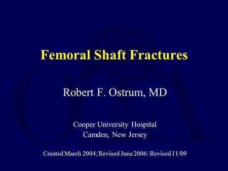 Femoral Shaft Fractures