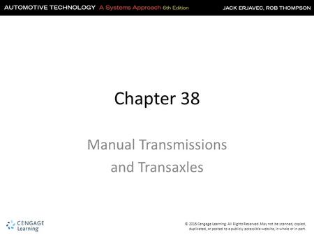 Manual Transmissions and Transaxles