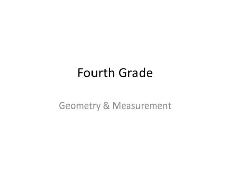 Geometry & Measurement