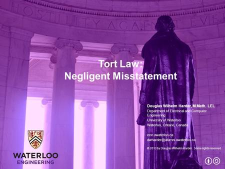 Tort Law: Negligent Misstatement