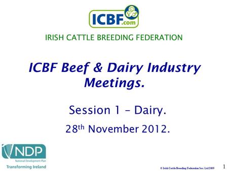 ICBF Beef & Dairy Industry Meetings.