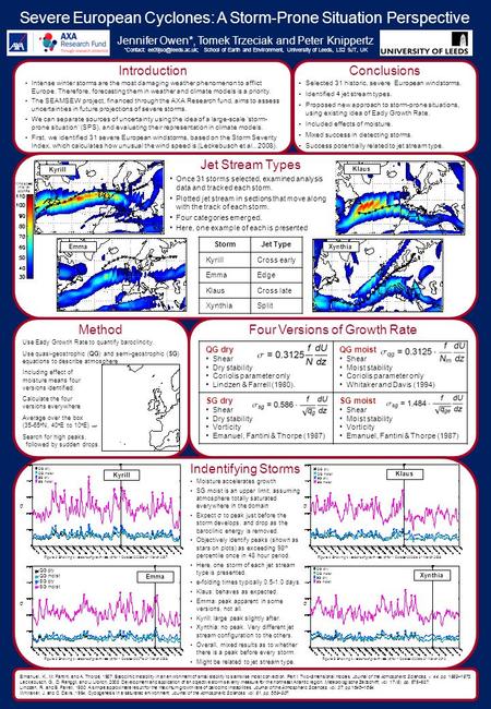 Jennifer Owen*, Tomek Trzeciak and Peter Knippertz *Contact: School of Earth and Environment, University of Leeds, LS2 9JT, UK Severe.