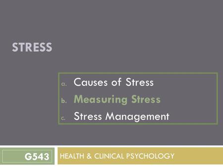 HEALTH & CLINICAL PSYCHOLOGY