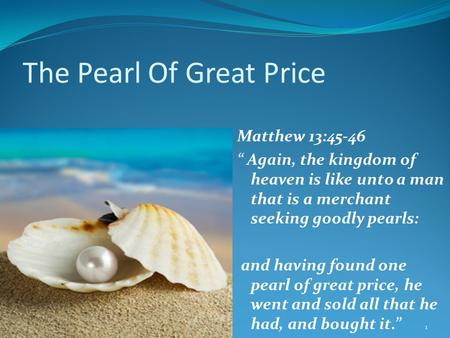 The Pearl Of Great Price