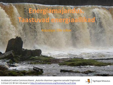 Energiamajandus. Taastuvad energiaallikad