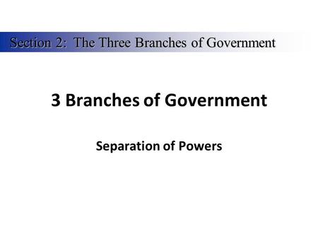 3 Branches of Government