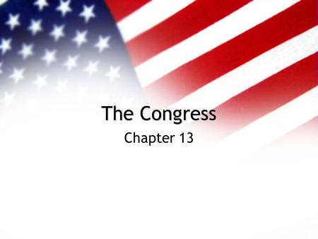 The Congress Chapter 13.