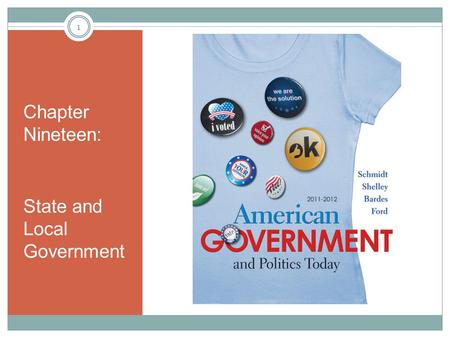 Chapter Nineteen: State and Local Government 1. Learning Objectives Describe in general terms the differences between the U.S. Constitution and state.