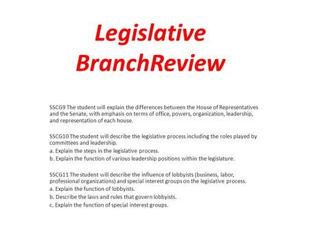 Legislative BranchReview