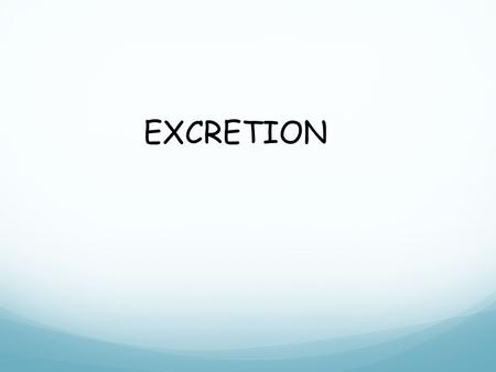 EXCRETION.