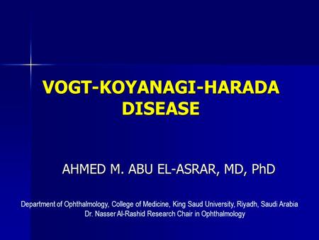 VOGT-KOYANAGI-HARADA DISEASE