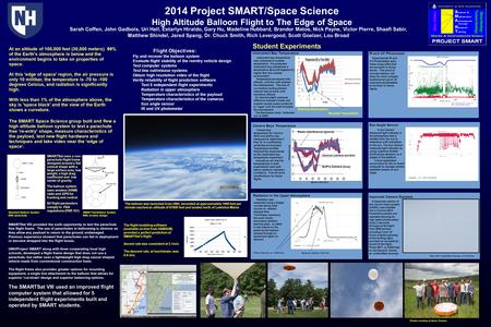 2014 Project SMART/Space Science High Altitude Balloon Flight to The Edge of Space At an altitude of 100,000 feet (30,000 meters) 99% of the Earth's atmosphere.