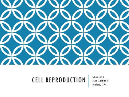 Chapter 8 Miss Colabelli Biology CPA