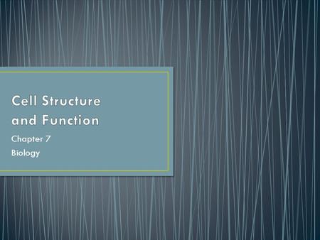 Cell Structure and Function