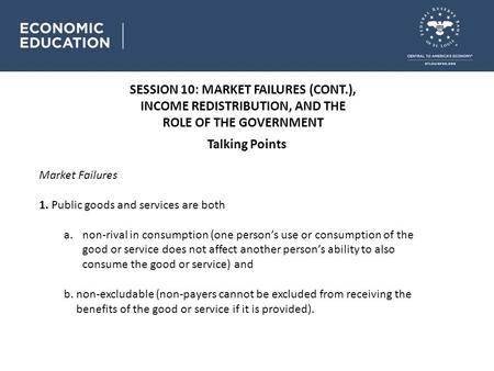 SESSION 10: MARKET FAILURES (CONT