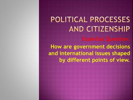 political processes and citizenship