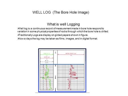 WELL LOG (The Bore Hole Image)