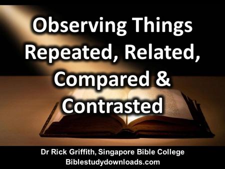 Observing Things Repeated, Related, Compared & Contrasted