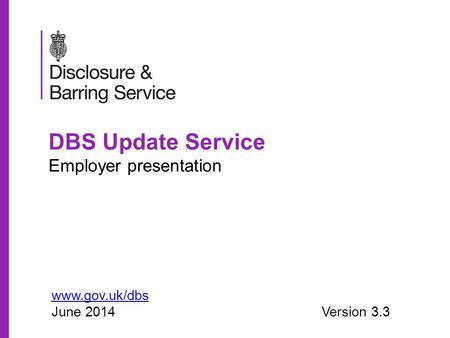 DBS Update Service Employer presentation