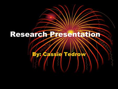 Research Presentation By: Cassie Tedrow. Introduction A 2009 Pew Research Center report found that 93% of students between the ages of 12 & 17 are online.