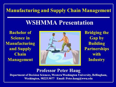 Manufacturing and Supply Chain Management