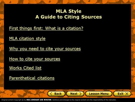 MLA Style A Guide to Citing Sources