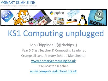 KS1 Computing unplugged