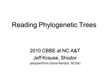 Reading Phylogenetic Trees