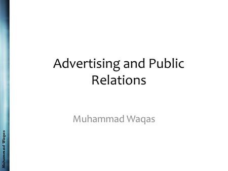 Advertising and Public Relations