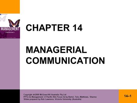 Copyright  2008 McGraw-Hill Australia Pty Ltd PPTs t/a Management: A Pacific Rim Focus 5e by Bartol, Tein, Matthews, Sharma Slides prepared by Rob Lawrence,