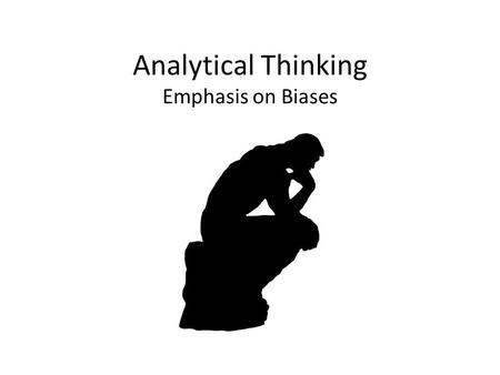 Analytical Thinking Emphasis on Biases. True or False ? Chemical pollution contributed to the epidemic growth of cancer in the last 10 years Truth: