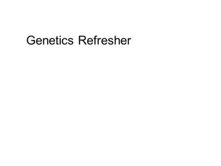 Genetics Refresher. FIGURE 3.1 Gregor Johann Mendel (1822—1884)  Mendel discovered a mechanism of inheritance while conducting experiments on garden.