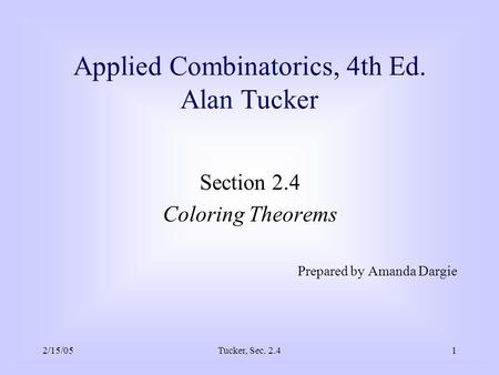 Applied Combinatorics, 4th Ed. Alan Tucker