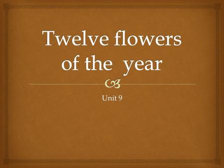 Twelve flowers of the year