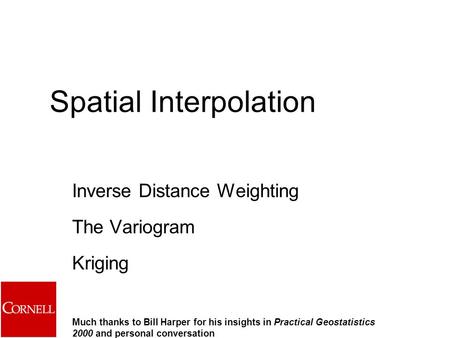 Spatial Interpolation