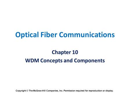 Optical Fiber Communications