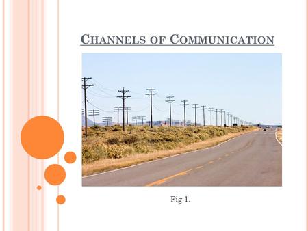 C HANNELS OF C OMMUNICATION Fig 1.. C HANNELS OF C OMMUNICATION Copper wires Wire pairs Coaxial cables Optic fibres Radio waves Microwaves Satellites.