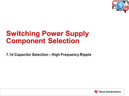 Switching Power Supply Component Selection