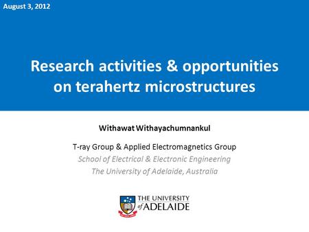 Research activities & opportunities on terahertz microstructures