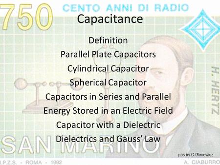 Capacitance Definition Parallel Plate Capacitors Cylindrical Capacitor