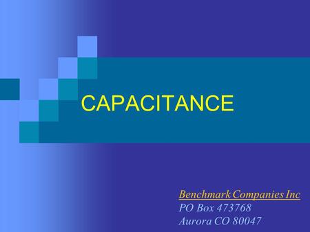 ELECTRONICS TECHNOLOGY CAPACITANCE