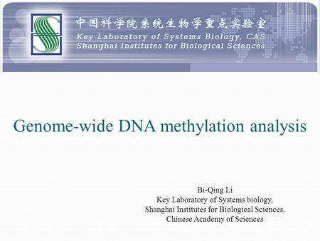 Genome-wide DNA methylation analysis