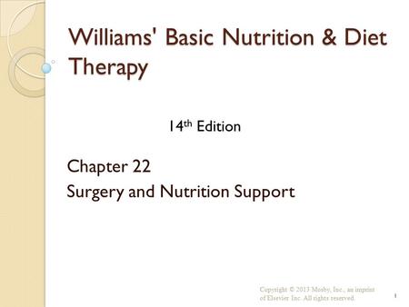 Williams' Basic Nutrition & Diet Therapy